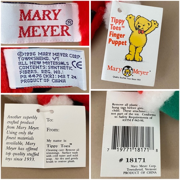 Mary Meyer, Vintage Tippy Toes Santa Finger Puppet,  7 Inch Santa Claus Plush - Picture 6 of 6